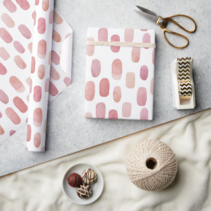 Watercolor pink brush. Abstract cute blush pattern Wrapping Paper