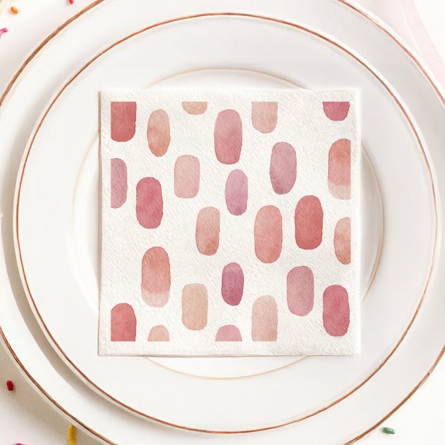 Watercolor pink brush. Modern simple cute pattern  Napkin (Creator Uploaded)