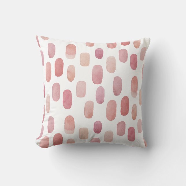 Watercolor pink brush stroke. Blush cute pattern Cushion (Front)