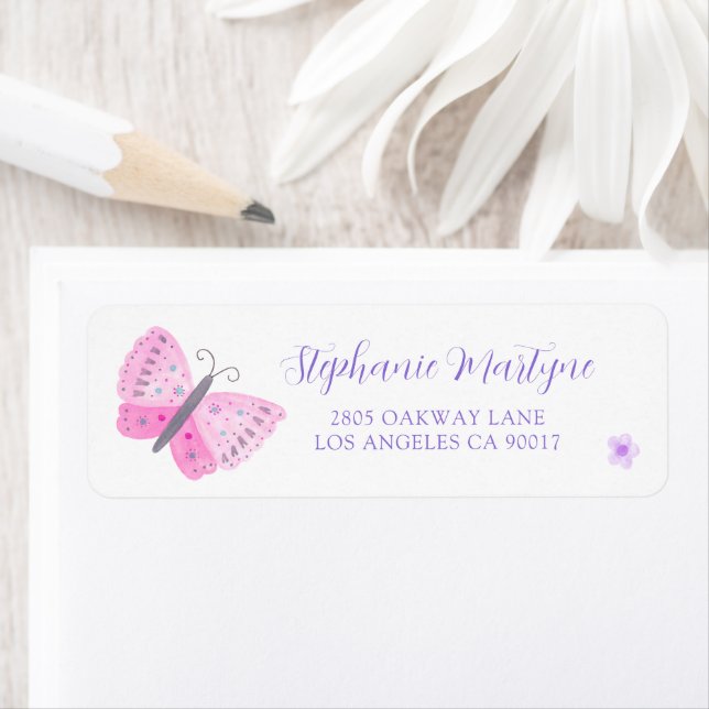 Watercolor Pink Butterfly Script Font (Insitu)