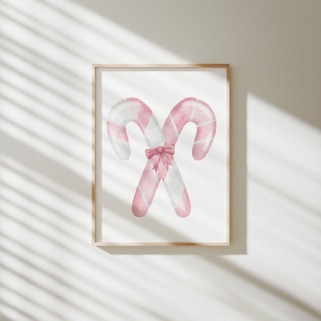 Watercolor pink candy cane poster (Creator Uploaded)