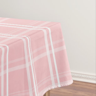 Watercolor Pink Check Pattern Tablecloth