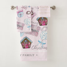 Watercolor Pink Christmas elements