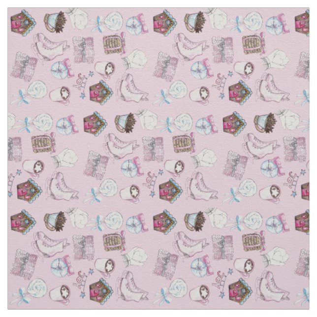 Watercolor Pink Christmas inspired Fabric (Swatch)