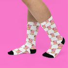 Watercolor Pink Cupcake With Chocolate Pattern