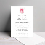 Watercolor Pink Dainty Bow 16th Birthday Invitation<br><div class="desc">Designed to coordinate with our Pink Ribbon collection,  this birthday invitation features gorgeous silky ribbon in watercolour pink shades. For more advanced customisation of this design,  e.g. changing layout,  font or text size please click the "CUSTOMIZE" button above. Please contact me for any questions!</div>
