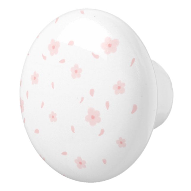 Watercolor Pink Daisies Ceramic Pull (Right)