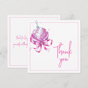 Watercolor Pink Disco Coquette Sweet 16 Birthday Thank You Card