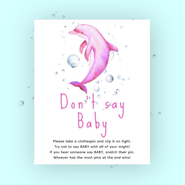 Watercolor pink dolphin - Don't say baby Poster (Creator Uploaded)