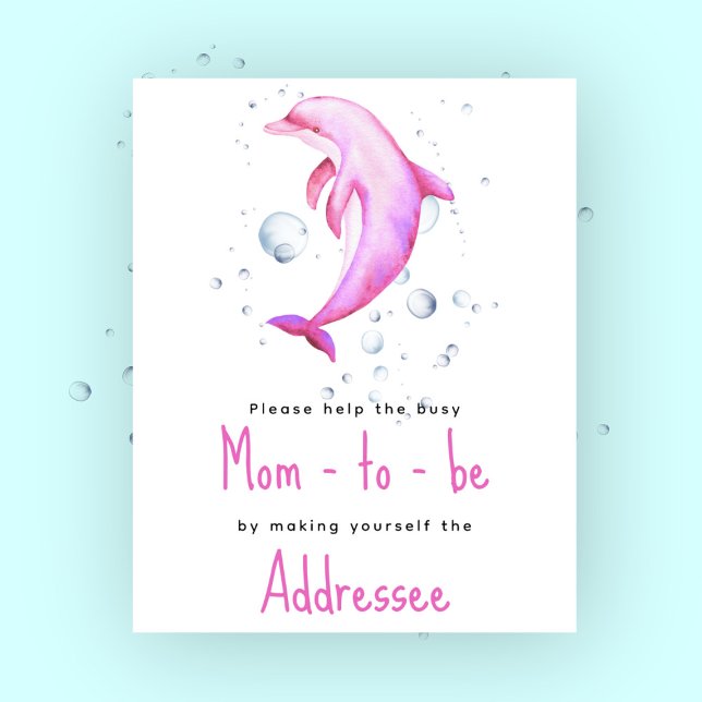 Watercolor pink dolphin - Mum to be addressee Poster (Creator Uploaded)