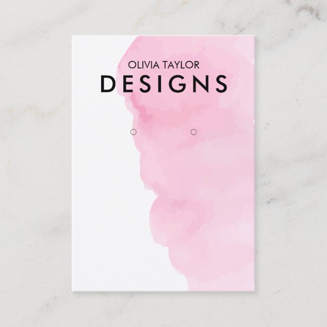 Watercolor Pink Earring Display Card (Front)