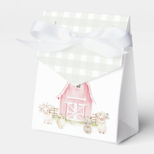 Watercolor Pink Farm Animals Baby Shower Favour Bo Box