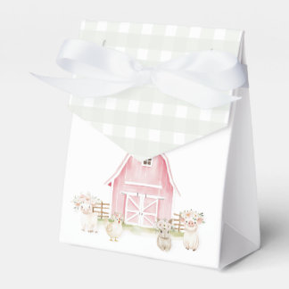 Watercolor Pink Farm Animals Baby Shower Favour Bo Box