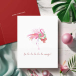 Watercolor Pink Flamingo Florida Beach Christmas<br><div class="desc">Celebrate Christmas in July 2025 with tropical flair! This festive beach theme holiday card features a replica of my original watercolor pink flamingo artwork—dressed up in a vibrant wreath and bow, all set against a crisp white background. The playful phrase “FA LA LA LA LA, LA LA MINGO!” is highlighted...</div>
