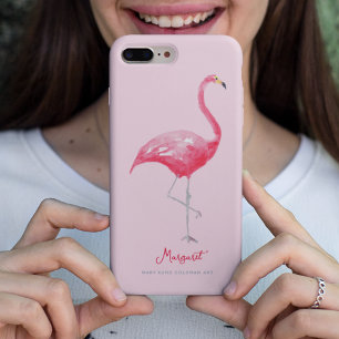 Watercolor Pink Flamingo Tropical Rainforest Bird iPhone 13 Case