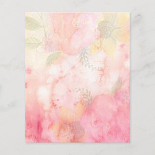 Watercolor Pink Floral Background Flyer