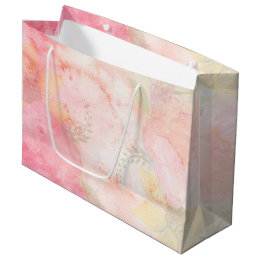 Watercolor Pink Floral Background Large Gift Bag