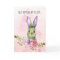 Watercolor Pink Floral Bunny Easter