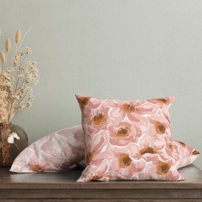 Watercolor Pink Floral Cushion (Creator Uploaded)