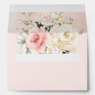 Watercolor Pink Floral Elegant Envelope