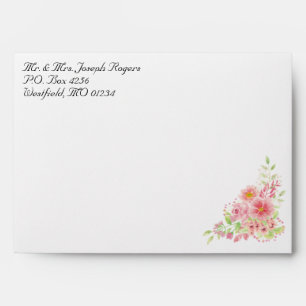 Watercolor Pink Floral Envelopes