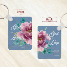 Watercolor Pink Floral John 3 16 Christian