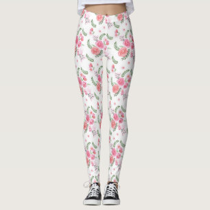 Watercolor Pink Floral Legging