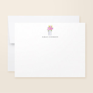 Watercolor Pink Floral Mason Jar Personalised Card