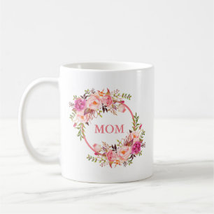 Watercolor Pink Floral Mum Coffee Mug