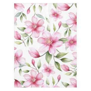 Watercolor Pink Floral Tablecloth
