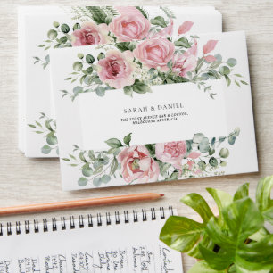 Watercolor Pink Floral Wedding Envelope