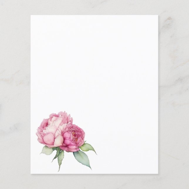 Watercolor pink florals pink peonies pink roses (Front)