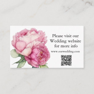 Watercolor pink florals pink peonies pink roses enclosure card