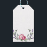 Watercolor pink florals pink peonies pink roses gift tags<br><div class="desc">An elegant and vintage design featuring eucalyptus and lavender painted in romantic watercolor.</div>