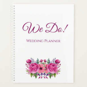 Watercolor Pink Flower Bouquet- Wedding-Planner Planner