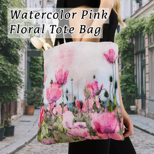 Watercolor Pink Flower Modern Cosmopolitan  Tote Bag