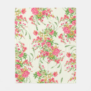 watercolor pink flower patternabstract, art, backg fleece blanket