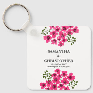 Watercolor Pink Flowers-53431 Key Ring