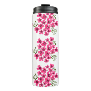 Watercolor Pink Flowers-53431 Thermal Tumbler