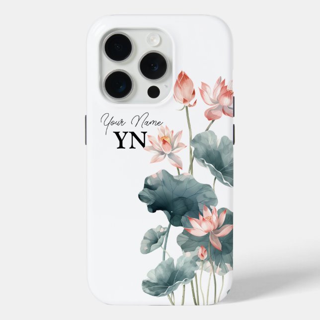 Watercolor Pink Flowers iPhone Case (Back)