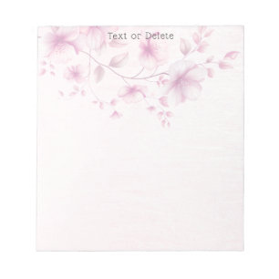 Watercolor Pink Flowers Notepad