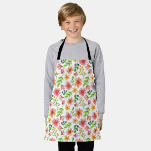 Watercolor Pink Flowers Pattern-69677 Apron