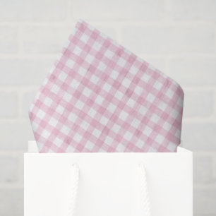 Watercolor Pink Gingham Tissue Paper