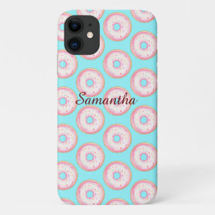Watercolor Pink Glazed Sprinkle Doughnuts Case-Mate iPhone Case