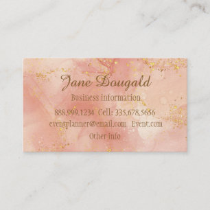Watercolor Pink Gold Modern Professional Elegant Business Card