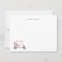 Watercolor Pink Golf cart, Golfers Personalised