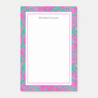 Watercolor Pink + Green Damask