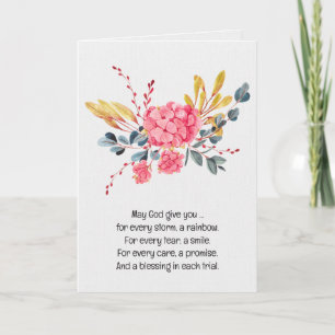 Watercolor Pink Hydrangea Bouquet Card