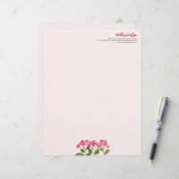 Watercolor Pink Hydrangea Lacecaps Illustration