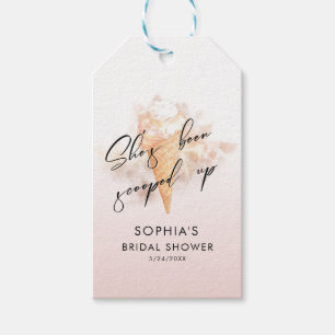 Watercolor Pink Ice Cream Bridal Shower Favours  Gift Tags